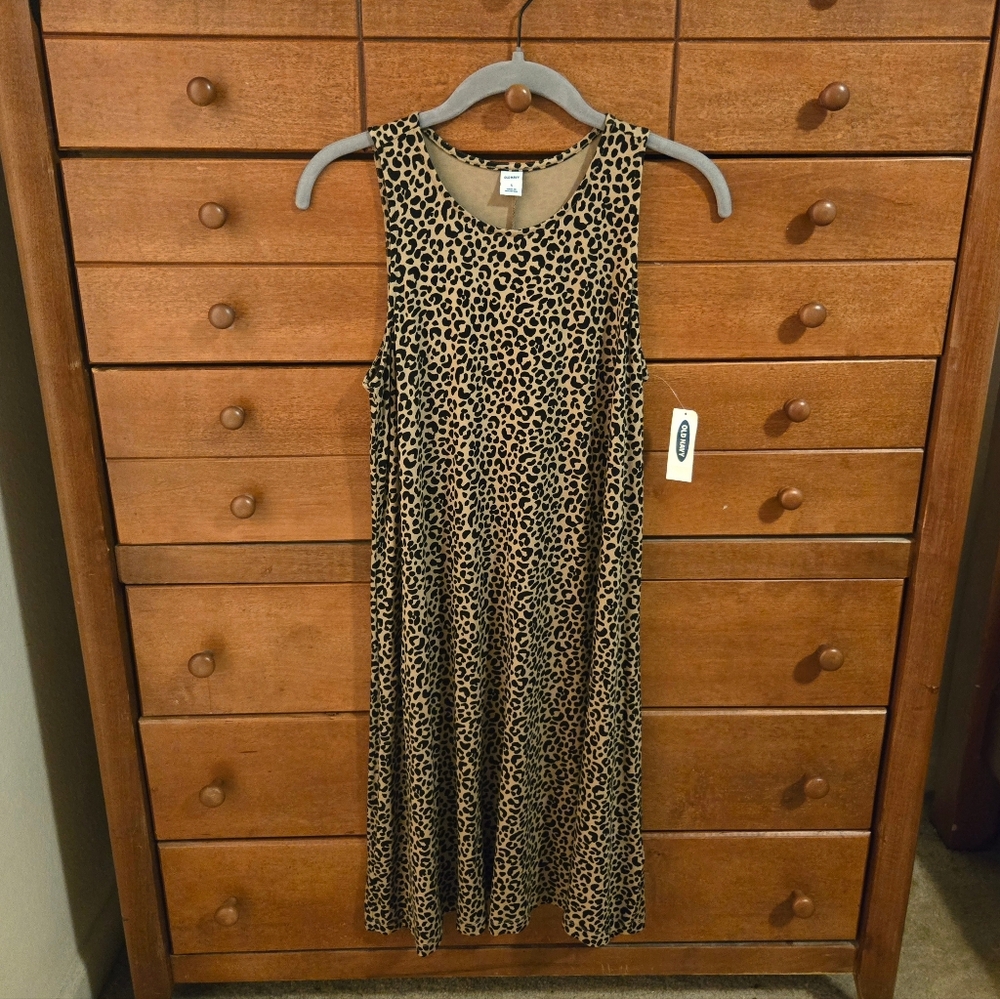 Old Navy Leopard Print Swing Dress Sz Small